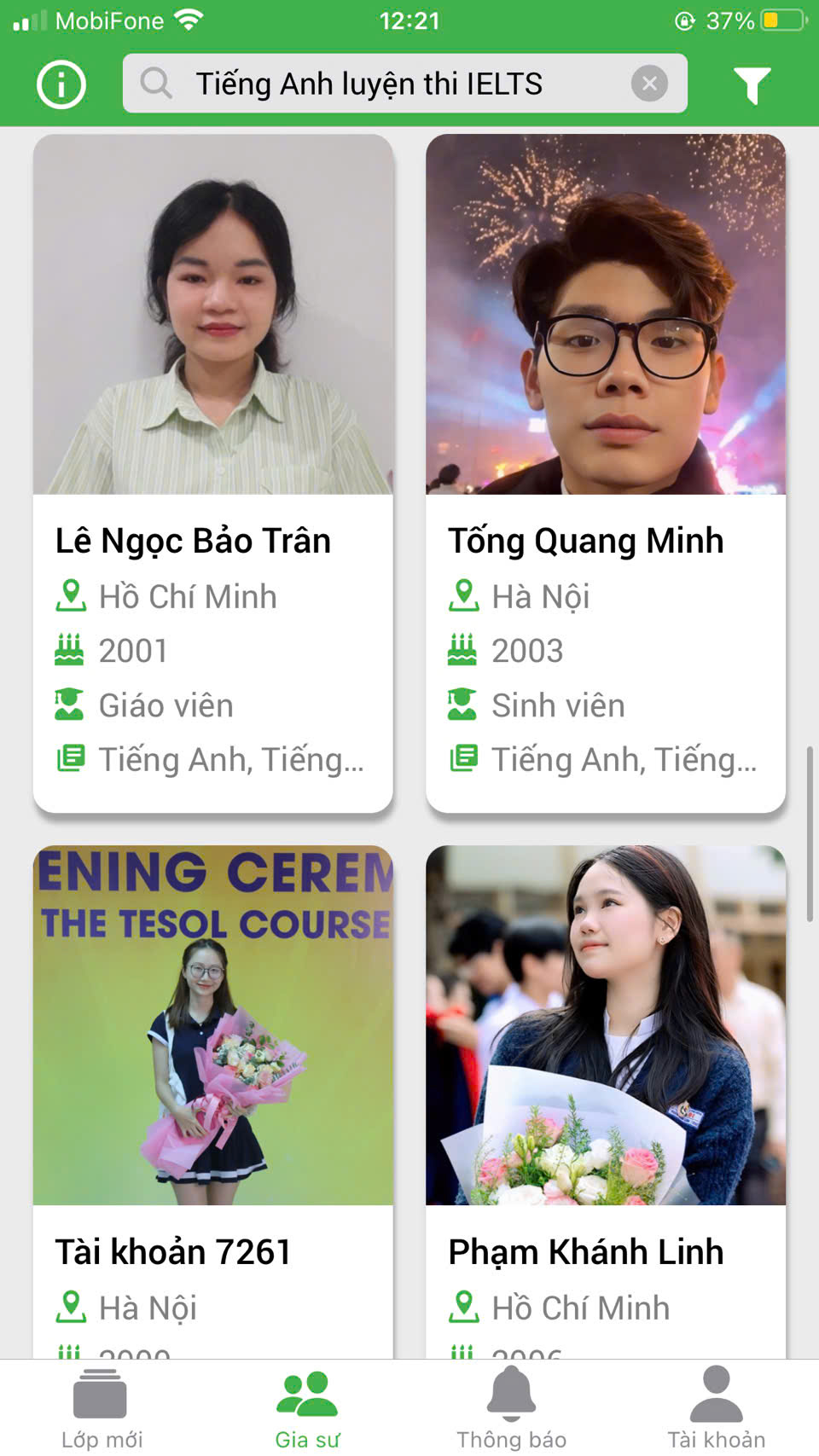 dạy kèm luyện thi ielts